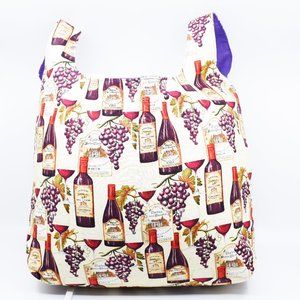 Wine Reusable Lined Grocery Bags Bundle